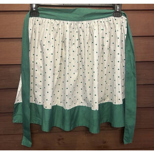 Green and White Polka Dot half apron Skirt- Retro Kitchen Outfit